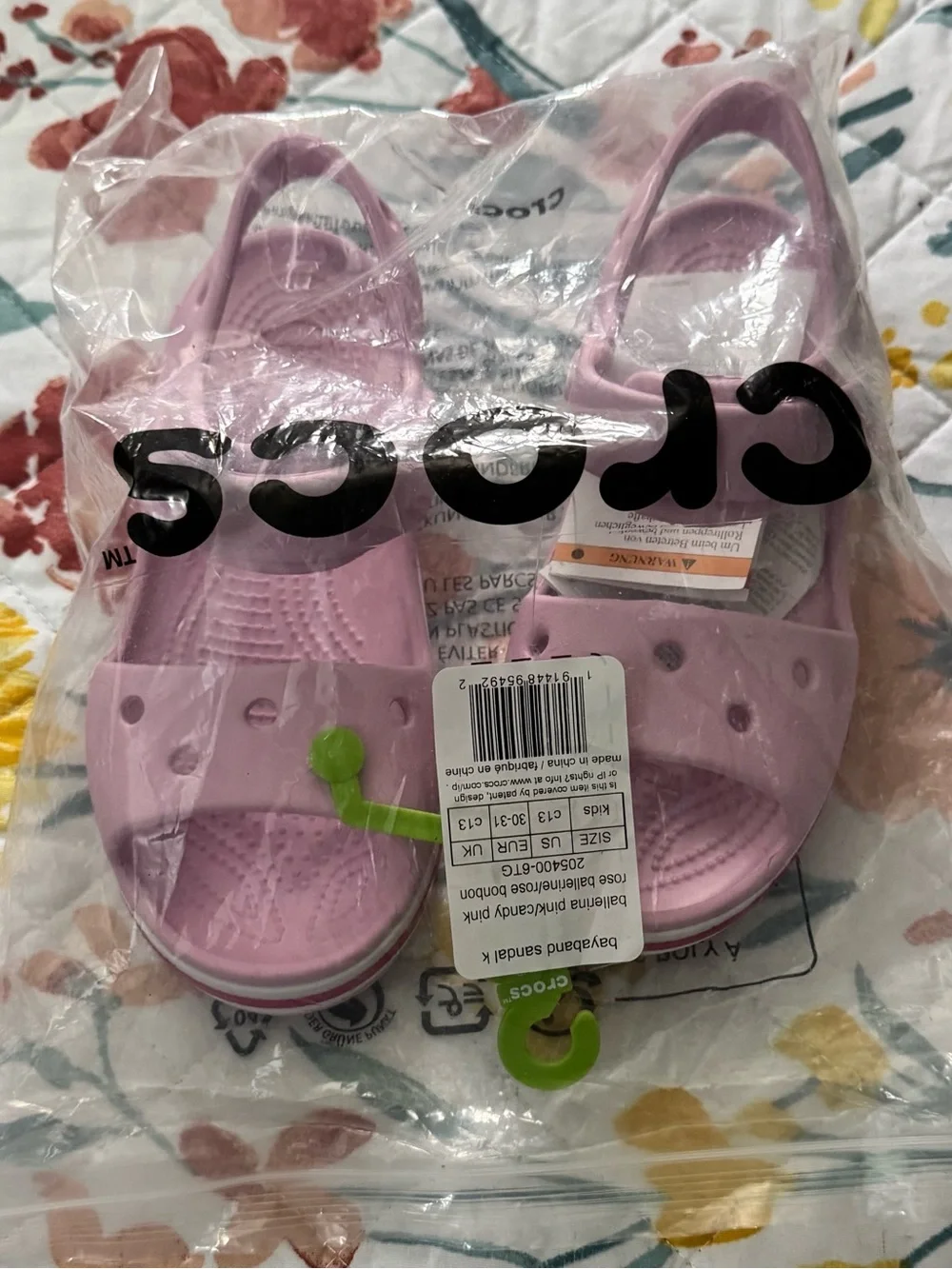 CROCS Kids Bayaband Sandal in Light Pink